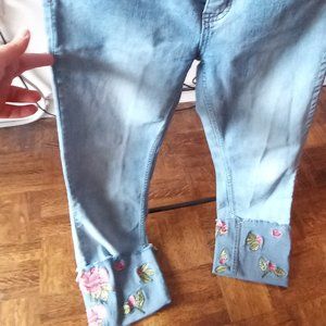 Flora cuff legged cottagecore hippie jeans